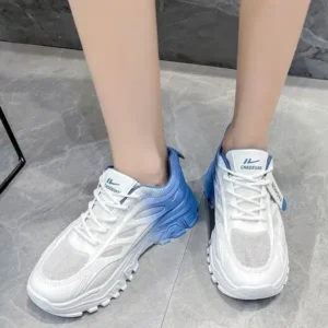 Antolim Women Fashion Round Toe Breathable Mesh Gradient Sneakers