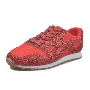 Antolim Women Fashion Round Toe Platform Sequins Rhinestone Platform Sneakers