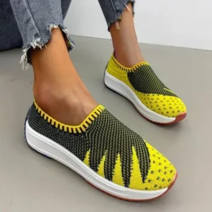 Antolim Women Fashion Fly Knit Breathable Platform Low Top Sneakers