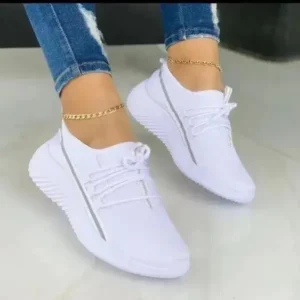 Antolim Women Fashion Breathable Lace-Up Flat Mesh Sneakers