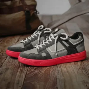 Antolim Men'S Retro Pu Stitching Sneakers