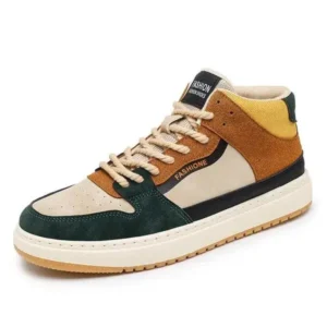 Antolim Men'S Fashion Breathable Color Block Pu Sneakers