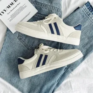 Antolim Men'S Casual Retro Stripe Canvas Sneakers