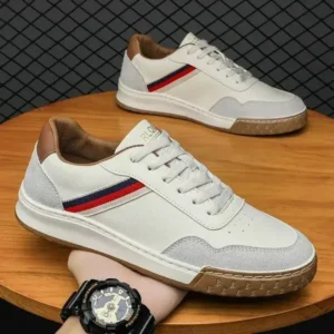 Antolim Men'S Casual Breathable Color Block Pu Sneakers