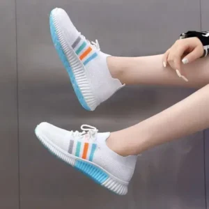 Antolim Women Casual Sports Lace Up Design Mesh Breathable Sneakers