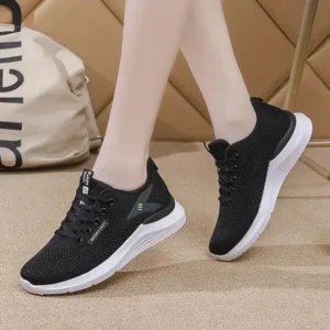 Antolim Women Sports Casual Lace Up Design Mesh Breathable Wedge Sneakers