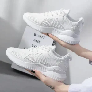 Antolim Women Fashion Sports Lace Up Design Mesh Breathable Platform Sneakers