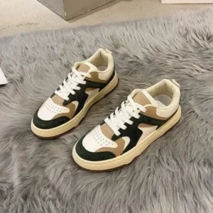 Antolim Women Fashion Lace Up Design Color Blocking Sneakers