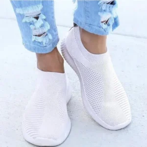 Antolim Women Casual Sports Mesh Breathable Design Solid Color Wedge Sneakers