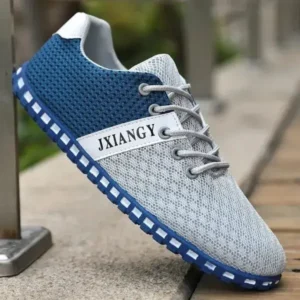 Antolim Men Casual Color Matching Breathable Mesh Flat Shoes