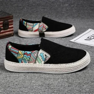 Antolim Men Fashion Color Matching Breathable Canvas Flats Shoes