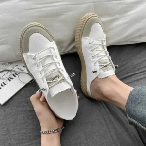 Antolim Men Casual Breathable Simple Canvas Shoes