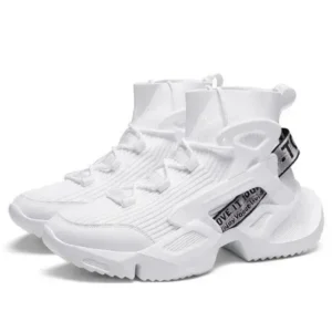 Antolim Men'S Fashion Platform White High Top Sneakers