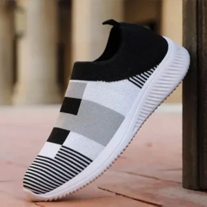 Antolim Women Casual Knit Design Breathable Mesh Color Blocking Flat Sneakers