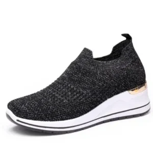 Antolim Women Casual Mesh Knit Design Breathable Comfort Wedge Platform Sneakers