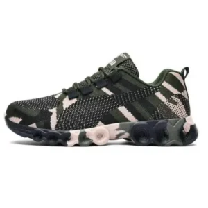 Antolim Couple Casual Camouflage Pattern Lace Up Design Breathable Sneakers