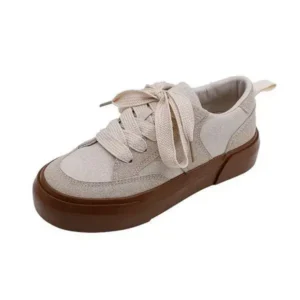 Antolim Women Casual Round Toe Lace Up Design Platform Sneakers