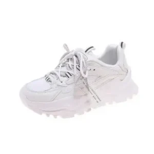 Antolim Women Casual Autumn Spring Mesh Cloth Lace-Up Breathable Sports Sneakers