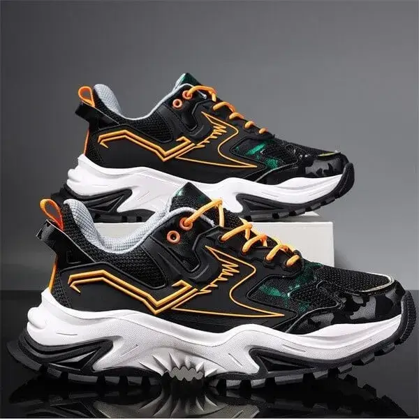 Antolim Men Spring Autumn Fashion Casual Colorblock Mesh Cloth Breathable Rubber Platform Shoes Sneakers