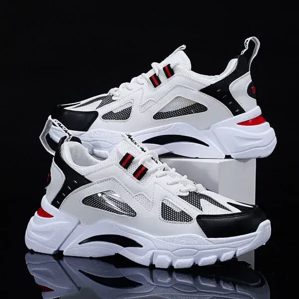 Antolim Men Spring Autumn Fashion Casual Colorblock Mesh Cloth Breathable Lightweight Rubber Platform Shoes Sneakers