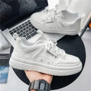 Antolim Men'S Fashion Breathable Thick-Soled Pu Sneakers