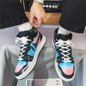 Antolim Men'S Fashion Color Matching Breathable High Top Sneakers