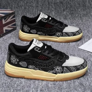 Antolim Men'S Fashion Denim Graffiti Sneakers