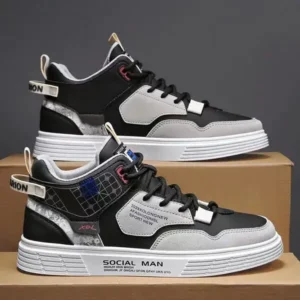 Antolim Men'S Fashion High Top Color Block Sneakers