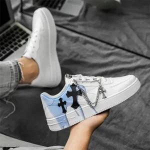 Antolim Men'S Fashion Cross Pattern Breathable Sneakers