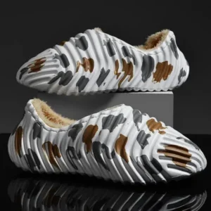 Antolim Men'S Fashion Camouflage Coconut Shape Fleece Warm Plush Shoes