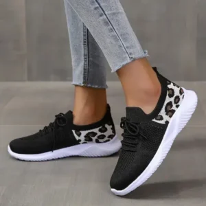 Antolim Women Casual Mesh Breathable Leopard Sneakers