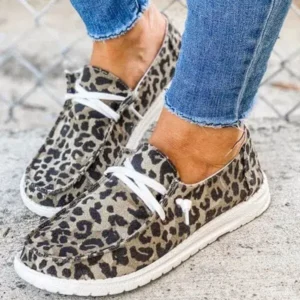 Antolim Women Leopard Casual Flat Loafers Shoes