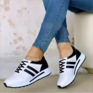 Antolim Women Fashion Plus Size Comfortable Mesh Breathable Thick-Soled Sneakers