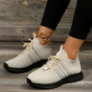 Antolim Women Fashion Casual Flying Mesh Breathable Thick-Soled Sneakers