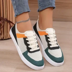 Antolim Women Fashion Casual Color Blocking Mesh Fly-Woven Breathable Sneakers