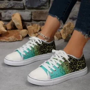 Antolim Fashion Casual Plus Size Star Round Toe Lace-Up Sneakers