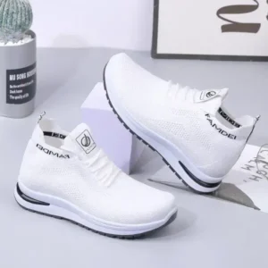 Antolim Women Fashion Casual Mesh Breathable Solid Color Sneakers