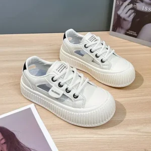 Antolim Women Fashion Breathable Hollow Casual Sneakers Thick Soled Sneakers