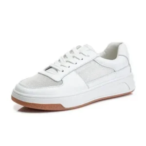 Antolim Women Casual Mesh Breathable Muffin Thick-Soled White Shoes