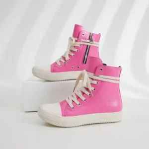 Antolim Women Fashion Rose Faux Leather High Top Shoes