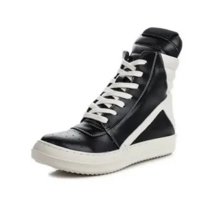 Antolim Women Fashion Casual Black White Inverted Triangle High Top Shoes