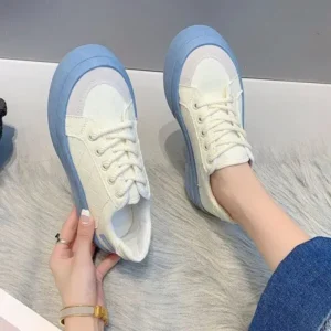 Antolim Women Fashion Round Toe Lace-Up Sneakers