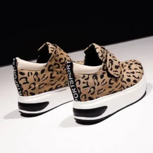 Antolim Women Fashion Wedge Leopard Leopard Sneakers