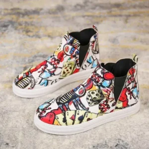 Antolim Women Fashionable Leopard Colorblock Sneakers