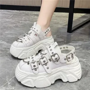 Antolim Women Fashion Platform Solid Color Sneakers